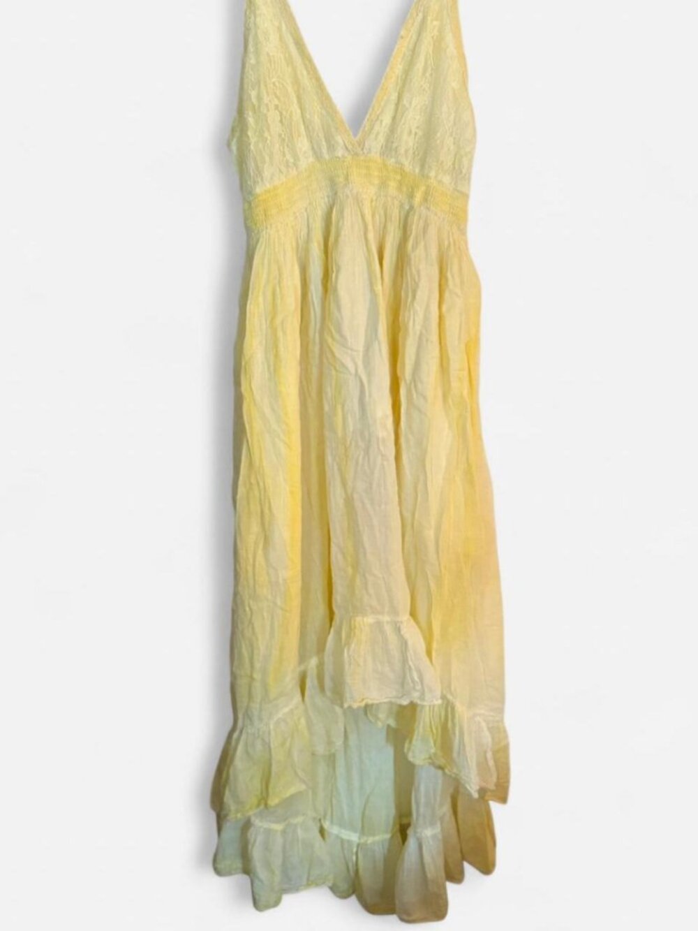 Women's Yellow and Cream Dress